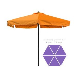 Acapulco Commercial Market Umbrella - 7' Round/ 6 Panels + Steel Pole
