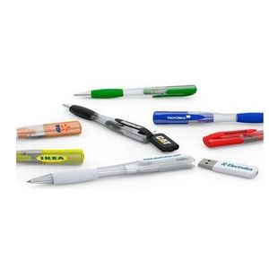 64 MB Ballpoint Pen w/Rubberized Grip & Removable USB Chip