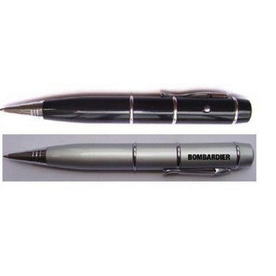 Metal USB Ballpoint Pen W/Laser Pointer
