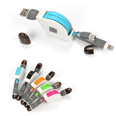 2-in-1 Retractable Charging Cable