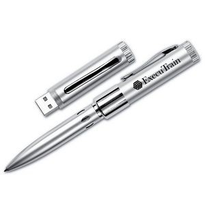 256 MB Silver Metal USB Ballpoint Pen