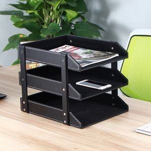 Home and Office Leather Document File Tray