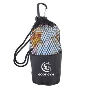 Cooling Towel in Mesh Drawsting Pouch w/Carabiner