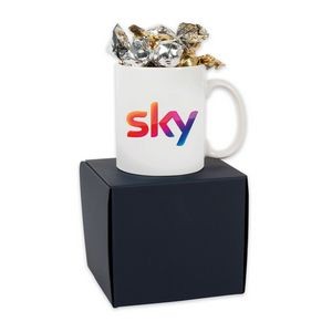Modern Gift Box Mug Set w/Twist Wrapped Truffles