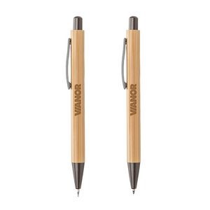 Lucky Clicker Bamboo Pen & Pencil Set - Gunmetal