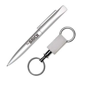 London Pen/Keyring Gift Set - Silver
