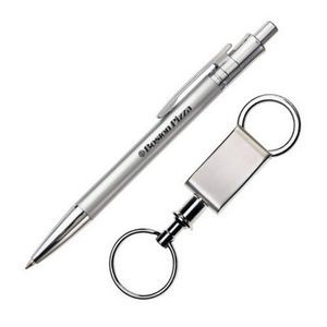 Jerico Pen/Keyring Gift Set - Silver