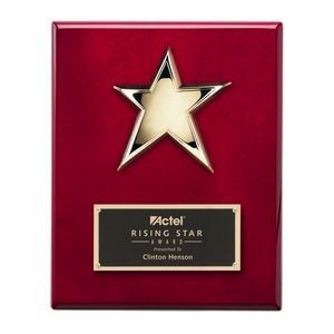 Rising Star Plaque - Rosewood/Gold 8"x10"