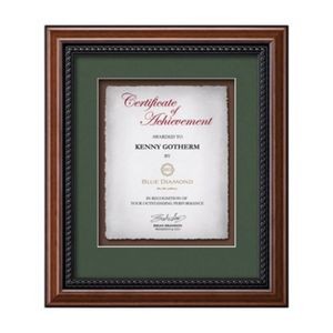Deco Certificate Cast Paper Vert - Walnut 18"x21½"