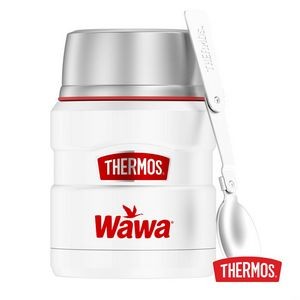 Thermos® King™ SS Food Jar Red Cap Collection- 16oz Matte White