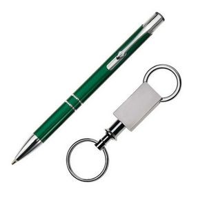 Clicker Pen/Keyring Gift Set - Green