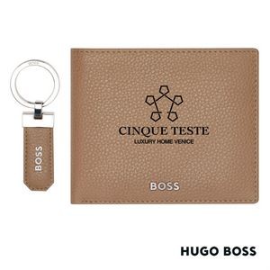 Hugo Boss® Classic Grained Key ring & Wallet Set - Camel
