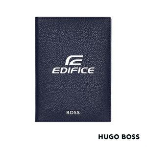 Hugo Boss® Classic Grained Passport Holder - Navy Blue