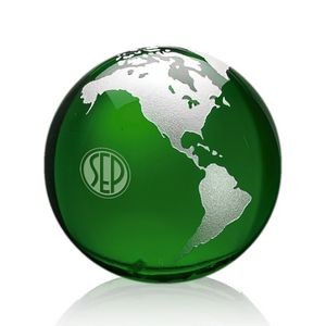 Globe Paperweight - 3" Green/Silver