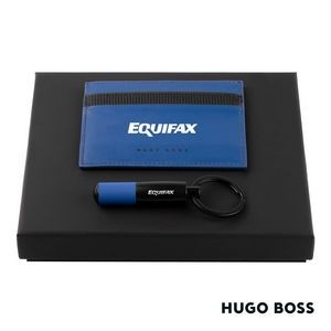 Hugo Boss® Matrix Card Holder/Gear Matrix Key Ring - Blue