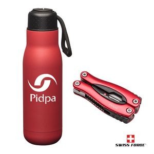 Swiss Force® Bonam Bottle & Multi-Tool Gift Set - Red