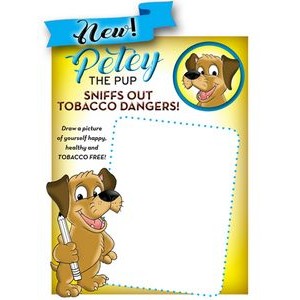 Petey the Pup Sniffs Out Tobacco Dangers Activity Coloring Sheet