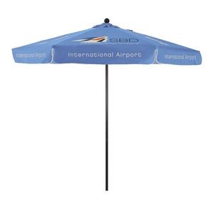 9' Venture Commercial Grade Patio Umbrella w/ Printed Olefin Cover with Valances