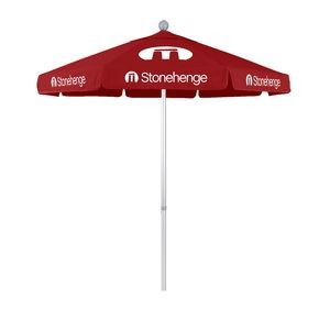 7.5' Summit Commercial Grade Patio Umbrella with Printed Olefin Cover with Valances