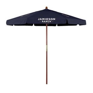 9' Grove Series Commercial Grade Patio Umbrella with Printed Olefin Cover with Valances