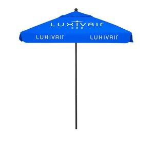 8' Venture Commercial Grade Square Patio Umbrella w/ Printed Olefin Cover with Valances