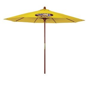 9' Grove Series Commercial Grade Patio Umbrella with Printed Olefin Cover