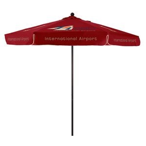 9' Venture Commercial Grade Patio Umbrella w/ Printed Sunbrella Cover with Valances