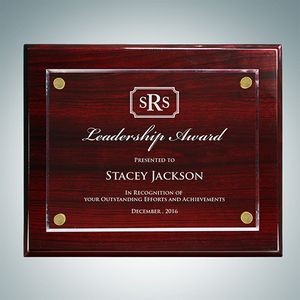 Rosewood Piano Finish Plaque Floating Acrylic Plate (Small)