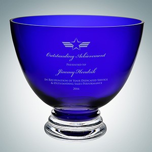 Cobalt Blue Footed Glass Bowl (M)