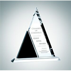 Duet Triangle Optical Crystal Award Plaque
