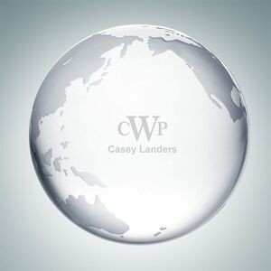 Clear Ocean Globe Optical Crystal Award (Large)
