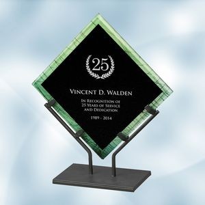 Green Galaxy Acrylic Plaque Award w/Iron Stand (Large)