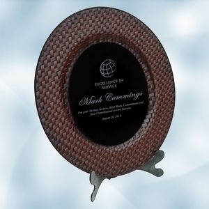 Leather/Black Award Plate w/Acrylic Stand