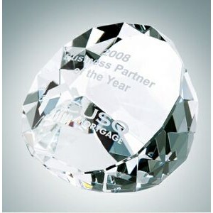 1 7/8" Clear Duet Round Crystal Paper Weight