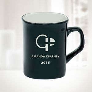 10 Oz. Black Ceramic Round Corner Mug