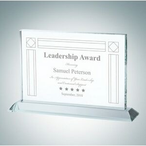 Horizontal Rectangle Clear Glass Award Plaque (Small)