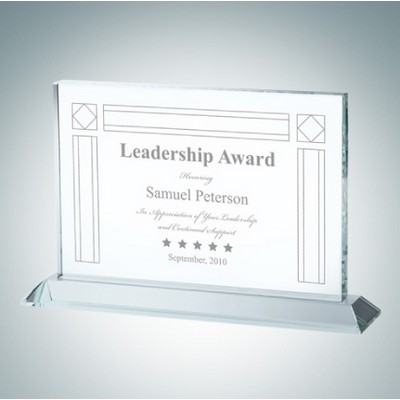 Horizontal Rectangle Clear Glass Award Plaque (Small)