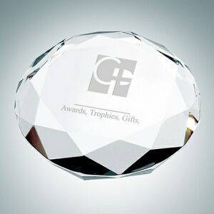 Octagon Optical Crystal Paper Weight