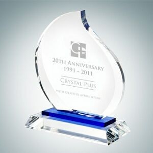 Blue Eternal Flame Optical Crystal Award Plaque