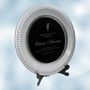 Silver/Black Award Plate w/Acrylic Stand