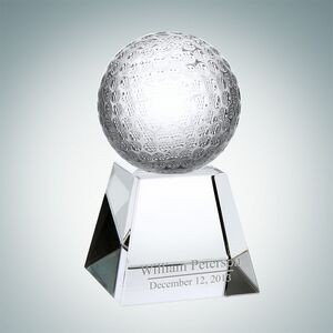 Golf Optical Crystal Award w/Short Base