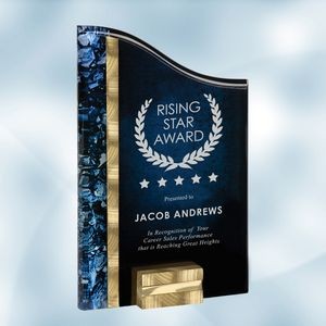 SunRay Gold/Blue Acrylic Award (Small)