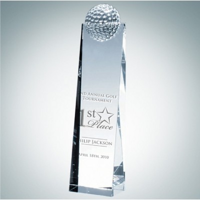 Golf Optical Crystal Tower Award (Medium)