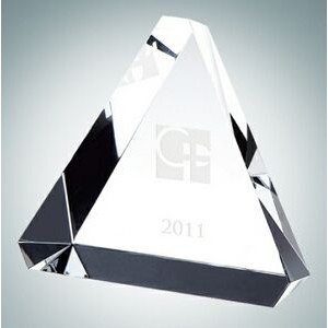 Beveled Triangle Optical Crystal Paper Weight