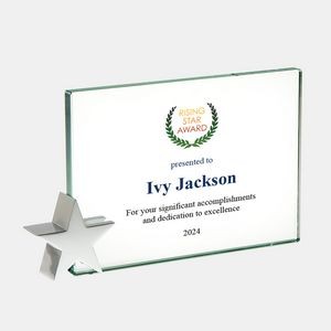 Color Imprinted Jade Achievement Award with Chrome Star (S)