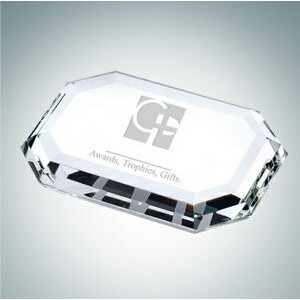 Beveled Rectangle Optical Crystal Paper Weight