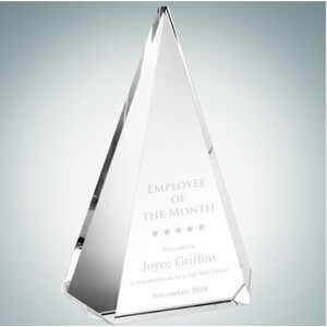 Majestic Triangle Optical Crystal Award Plaque (Small)