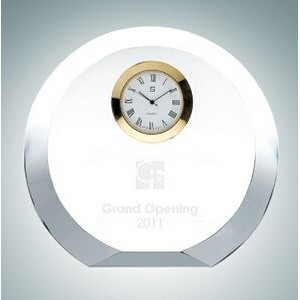 Circle Silver Optical Crystal Clock