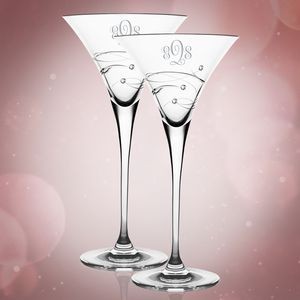 8.25 Oz. Barski Sparkle Martini Glass Pair