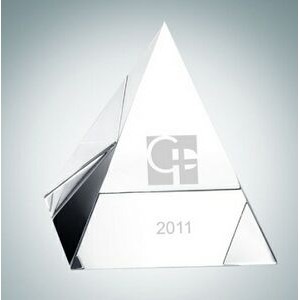 3 1/8" Clear Pyramid Crystal Paper Weight
